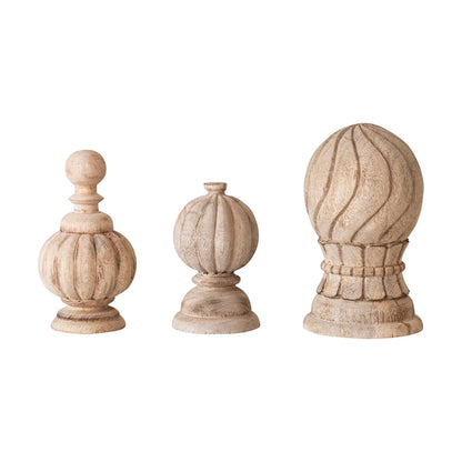 Hand-Carved Mango Wood Finials