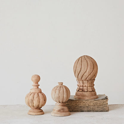 Hand-Carved Mango Wood Finials