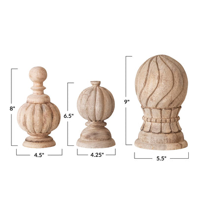Hand-Carved Mango Wood Finials