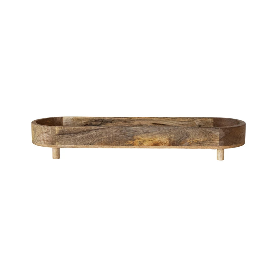 Mango Wood Footed Tray