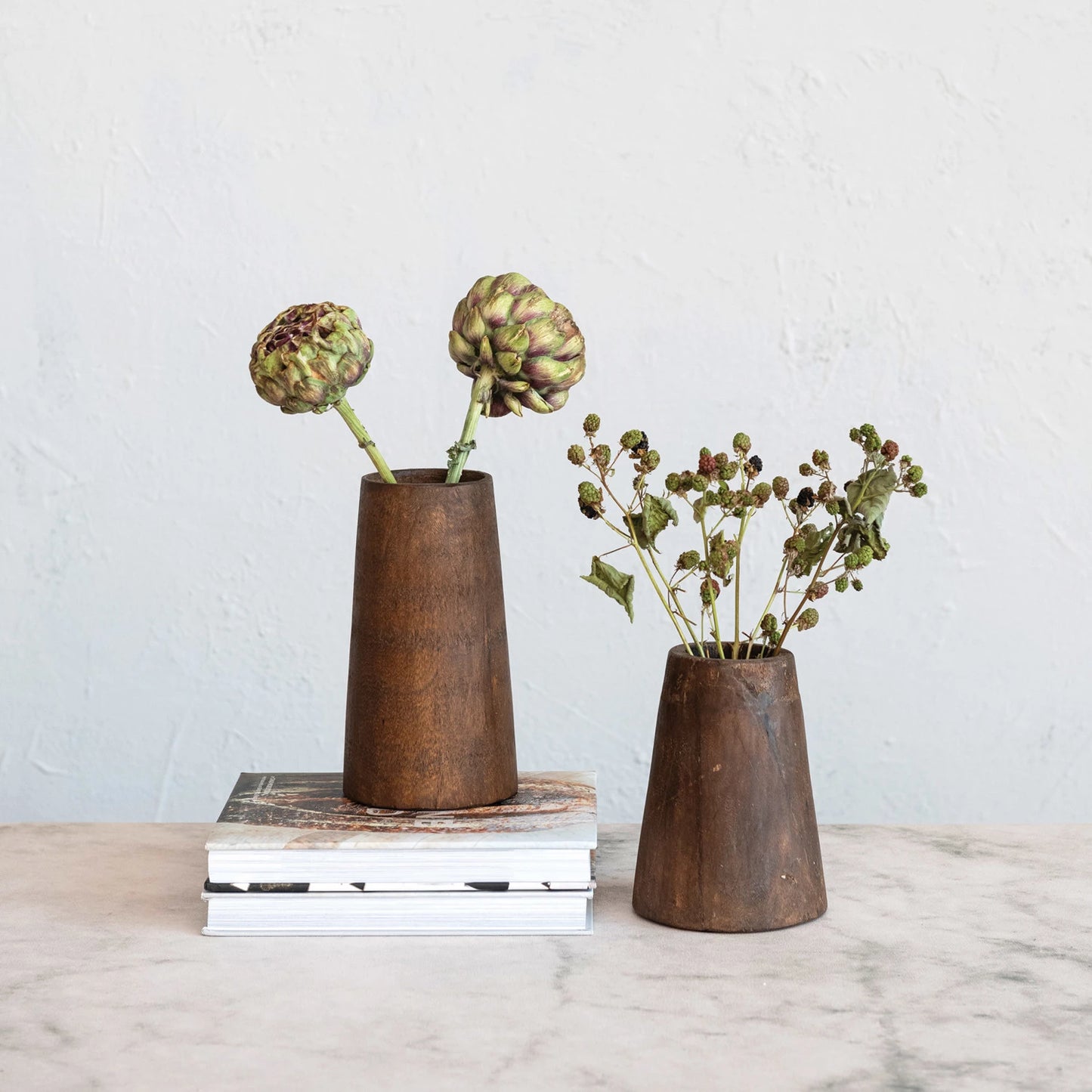 Found Wood Vases