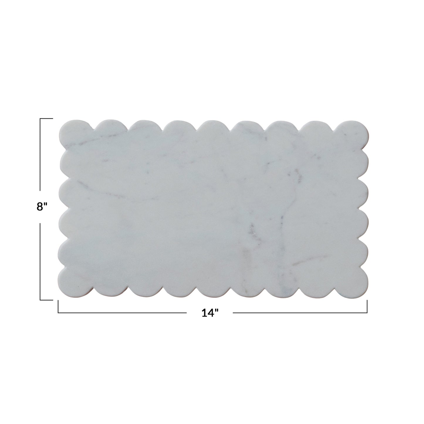 Marble Cheese/Cutting Board w/Scallop Edge