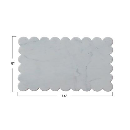 Marble Cheese/Cutting Board w/Scallop Edge