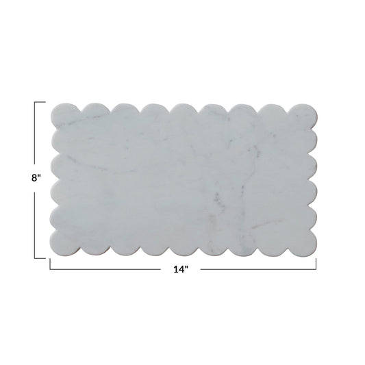 Marble Cheese/Cutting Board w/Scallop Edge