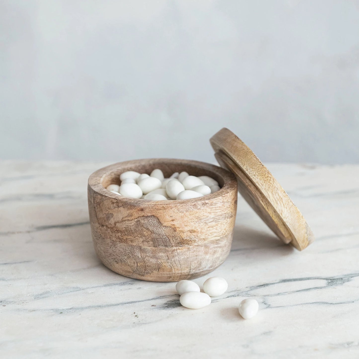 Mango Wood Salt Cellar w/ Lid