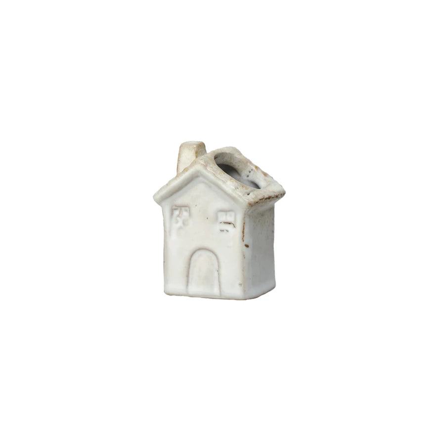 Stoneware House Shaped Toothpick Holder