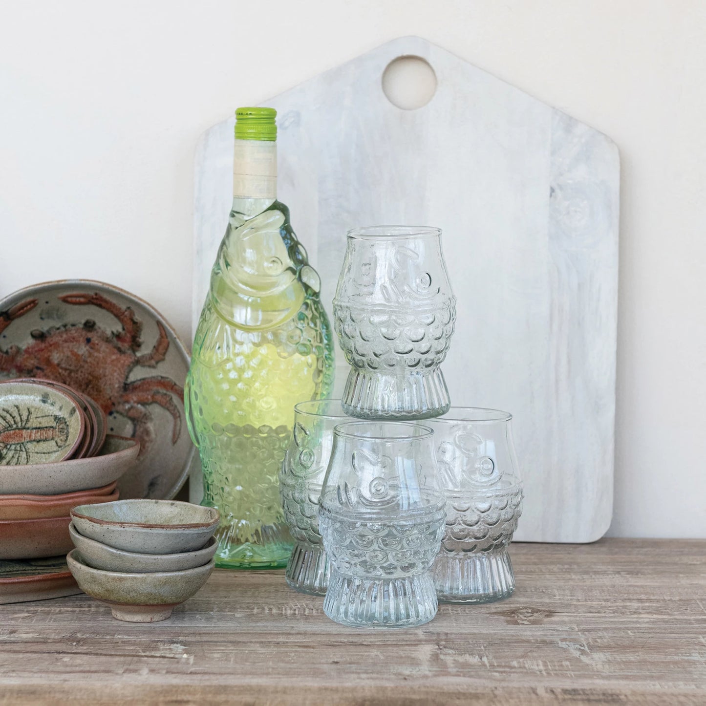 Pressed Fish Shaped Glass