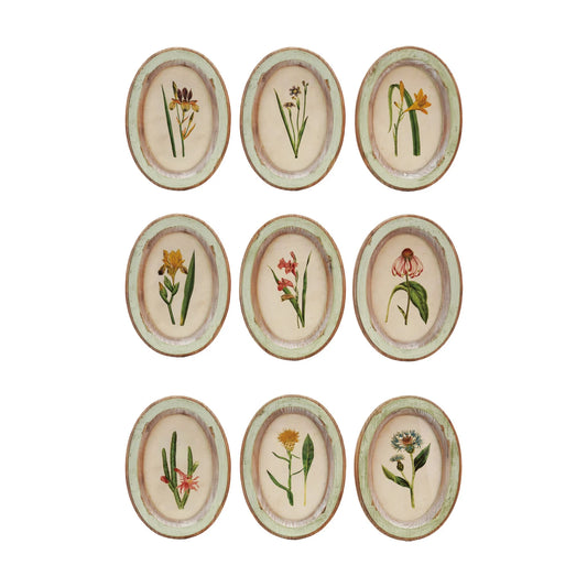 Wood Framed Glass Wall Decor