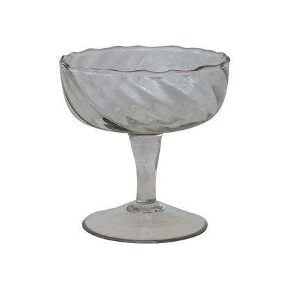 Hand-Blown Twisted Stemmed Coupe Glass