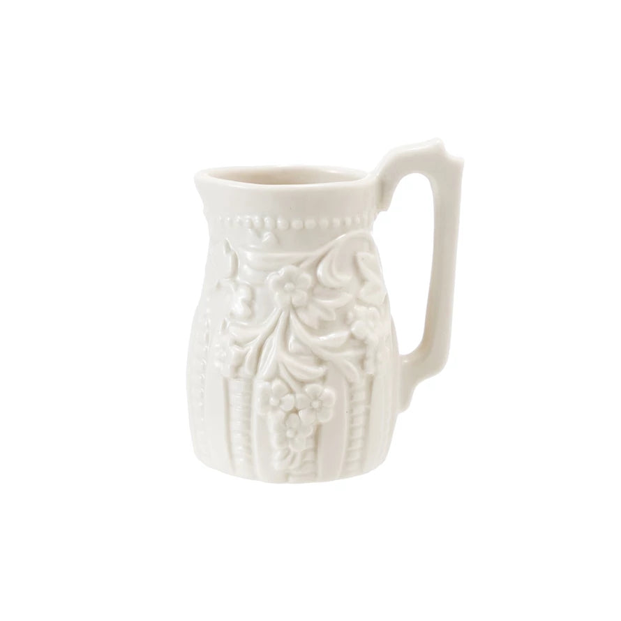 Embossed Stoneware Vintage Reproduction Creamer