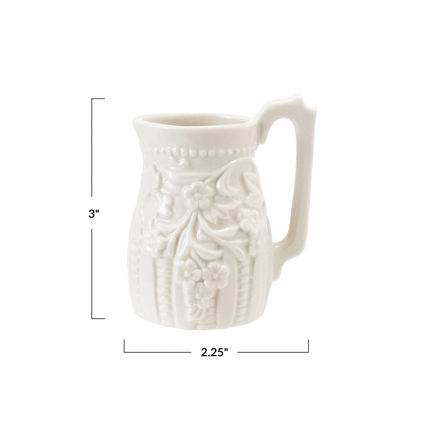 Embossed Stoneware Vintage Reproduction Creamer
