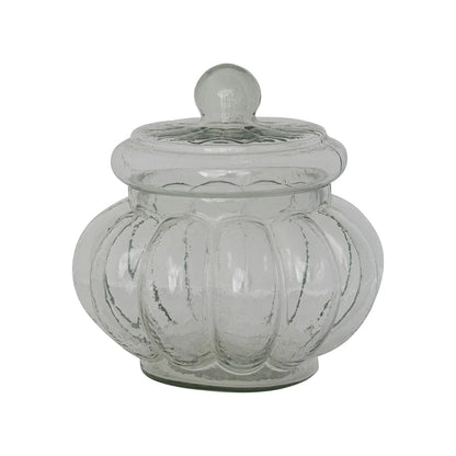 Ribbed Glass Jars with Lid