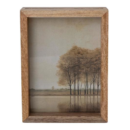 Mango Wood & Glass Floating Two-Sided Photo Frame