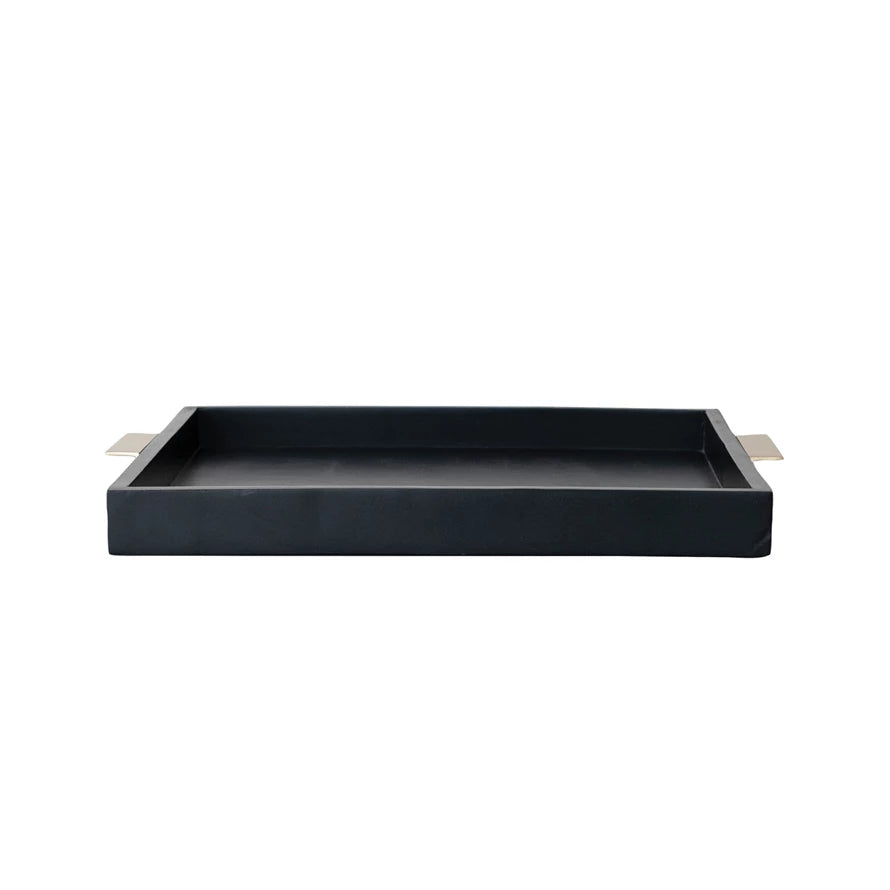 Mango Wood Tray with Metal Handles