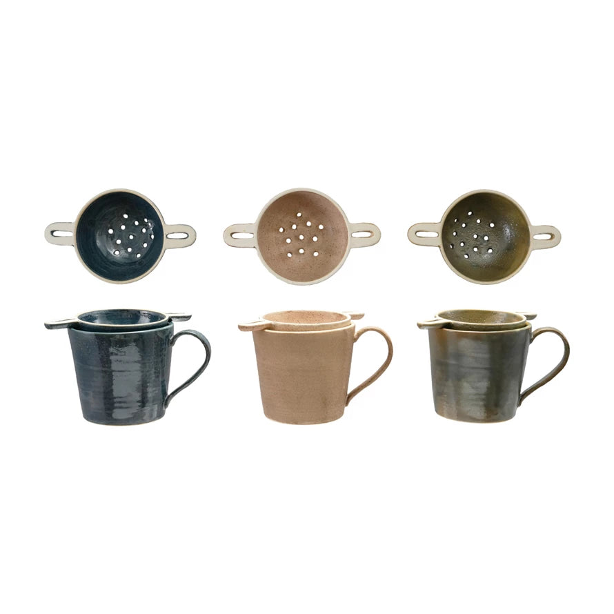 Stoneware Mug with Strainer