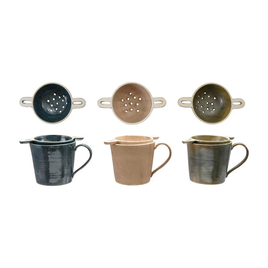 Stoneware Mug with Strainer