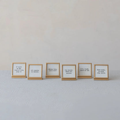 Metal & Glass Frame with Easel & Saying