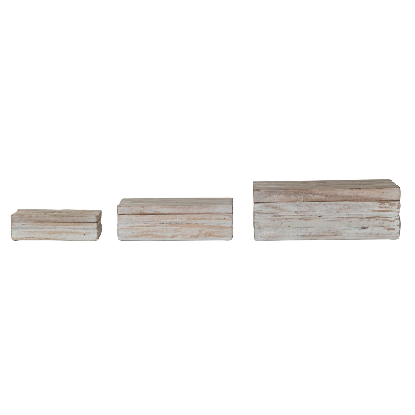 Whitewashed Reclaimed Wood Boxes
