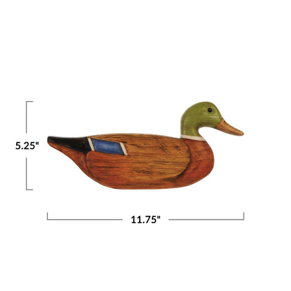 Hand-Painted Carved Wood Mallard Wall Decor