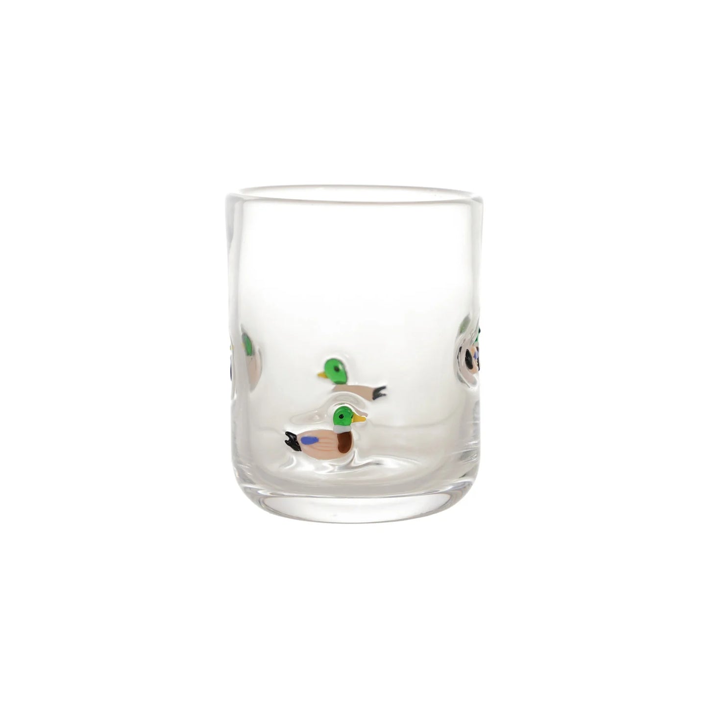 Drinking Glass with Embedded Mallards