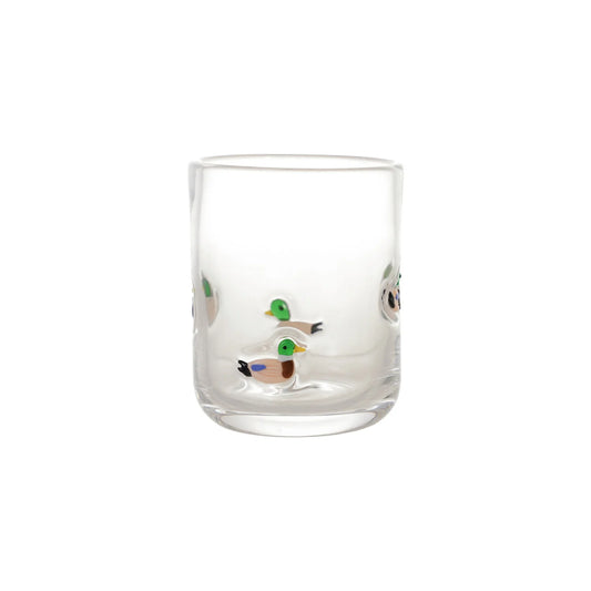 Drinking Glass with Embedded Mallards