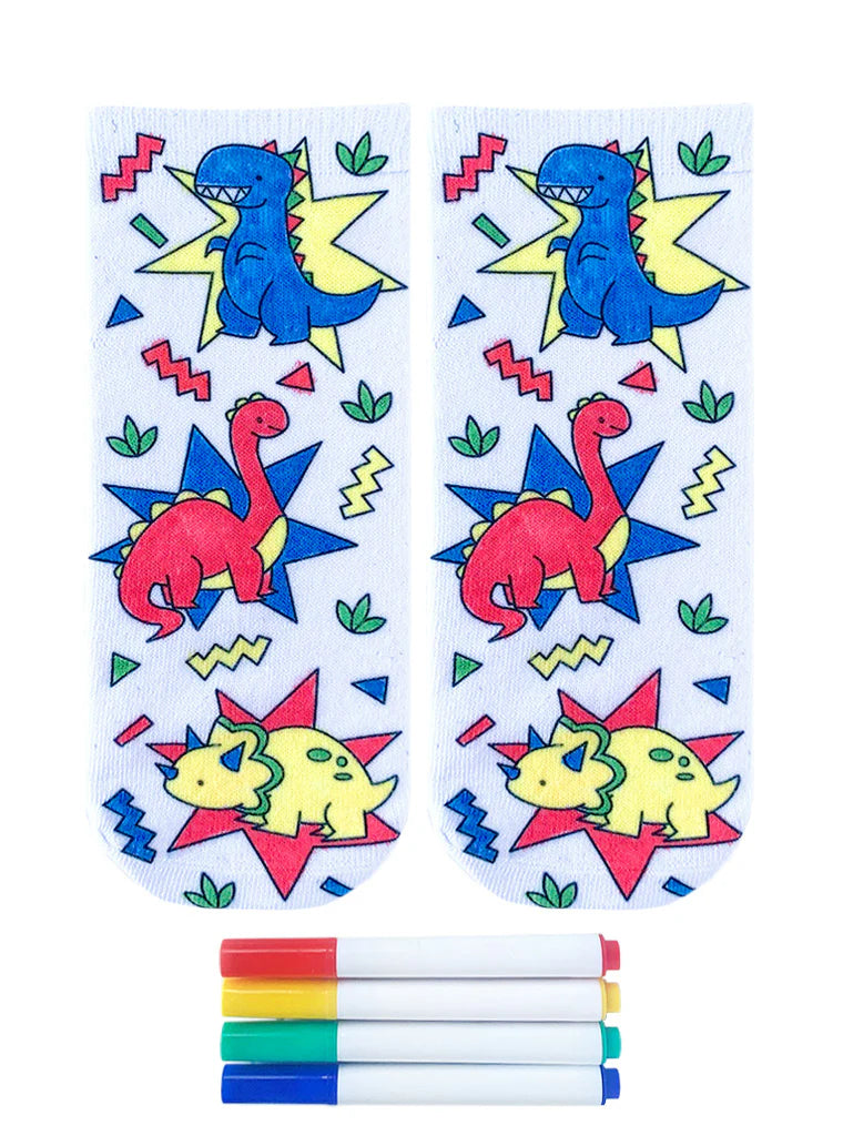 Dino Daze Coloring Socks