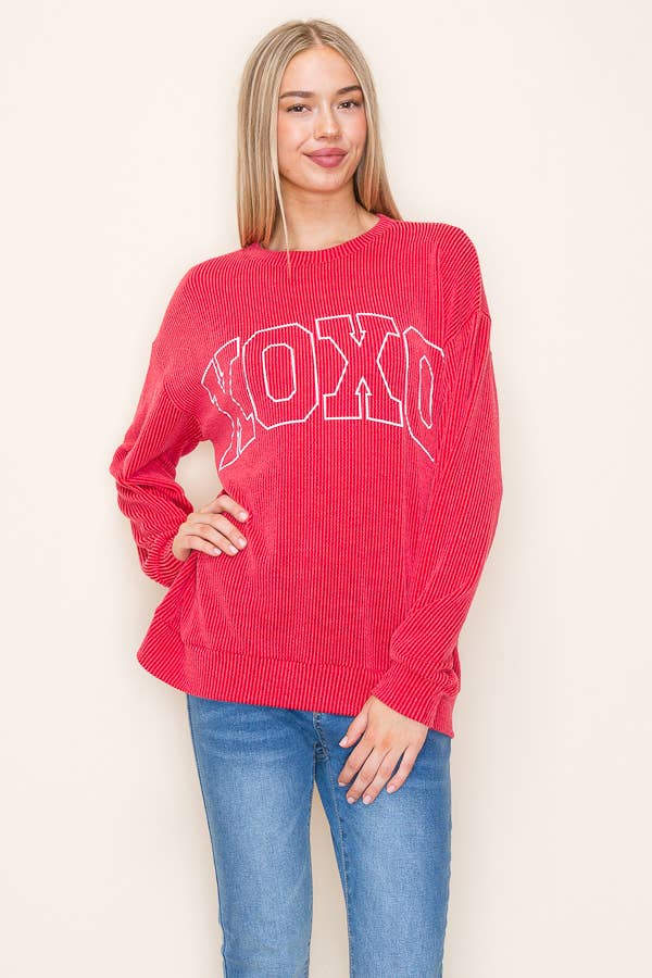 XOXO Red Longsleeve Graphic Tee