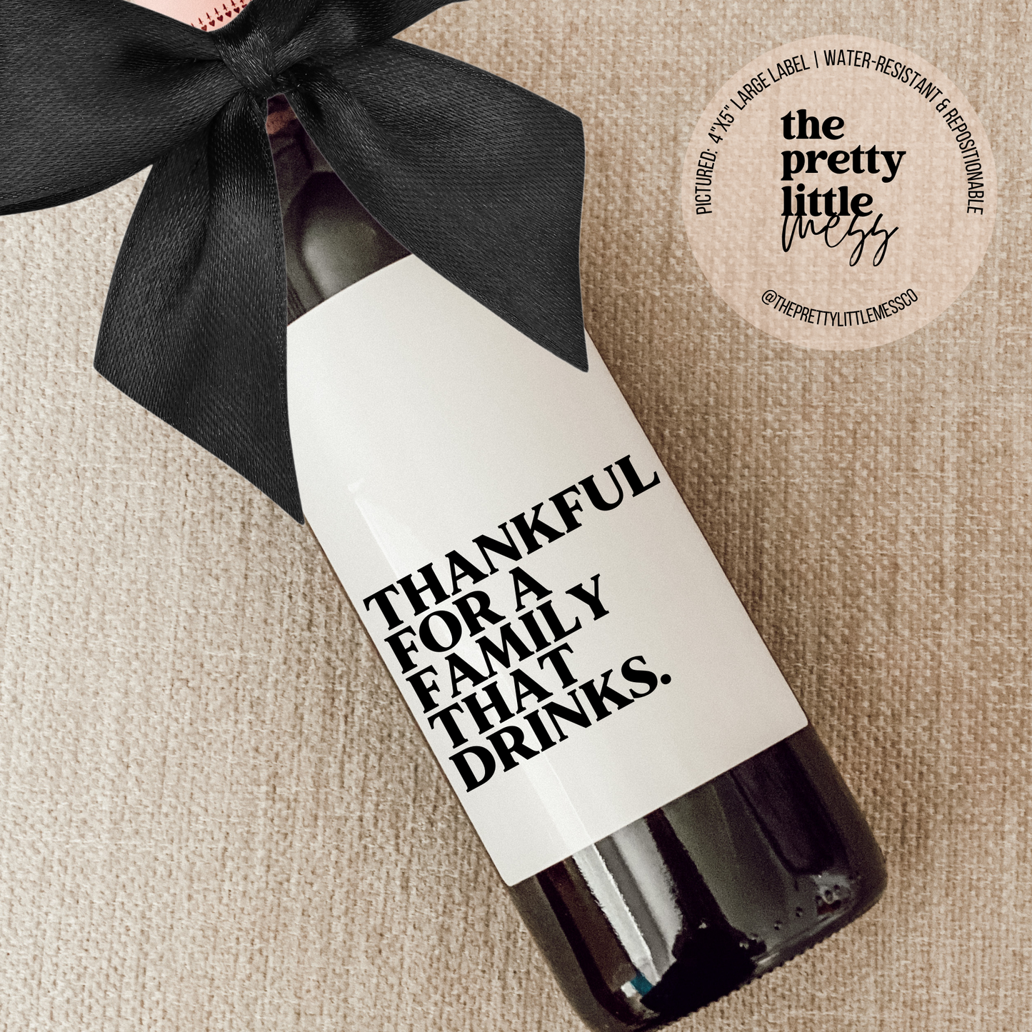 Family that Drinks Holiday Wine Labe