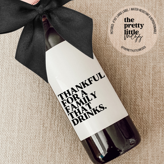 Family that Drinks Holiday Wine Labe