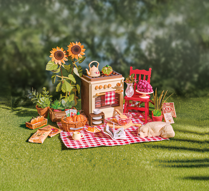 Sunlit Farmhouse Kitchen Miniature House