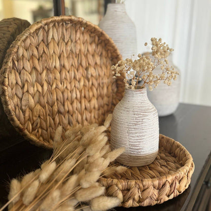 Round Water Hyacinth Trays