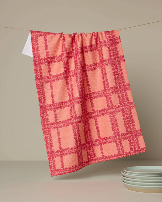 Lacy Plaid Kitchen Tea Towel