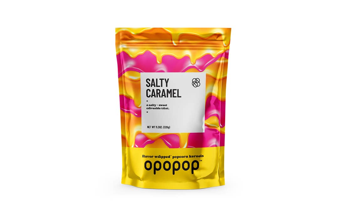 Salty Caramel Flavor Wrapped Popcorn Kernels Bags