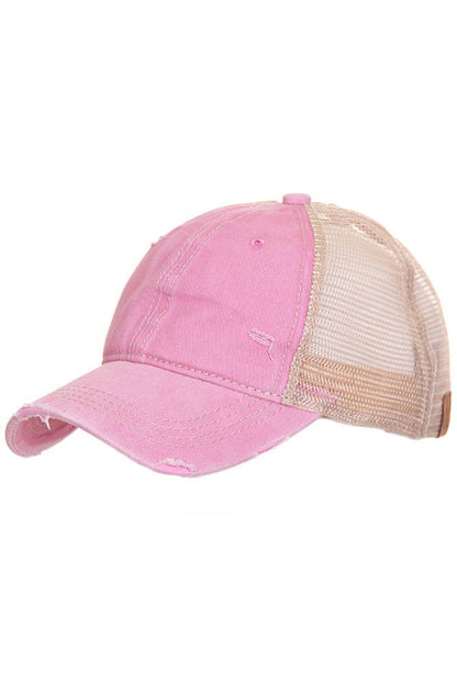 C.C Olive Mesh Back Ponytail Baseball Cap