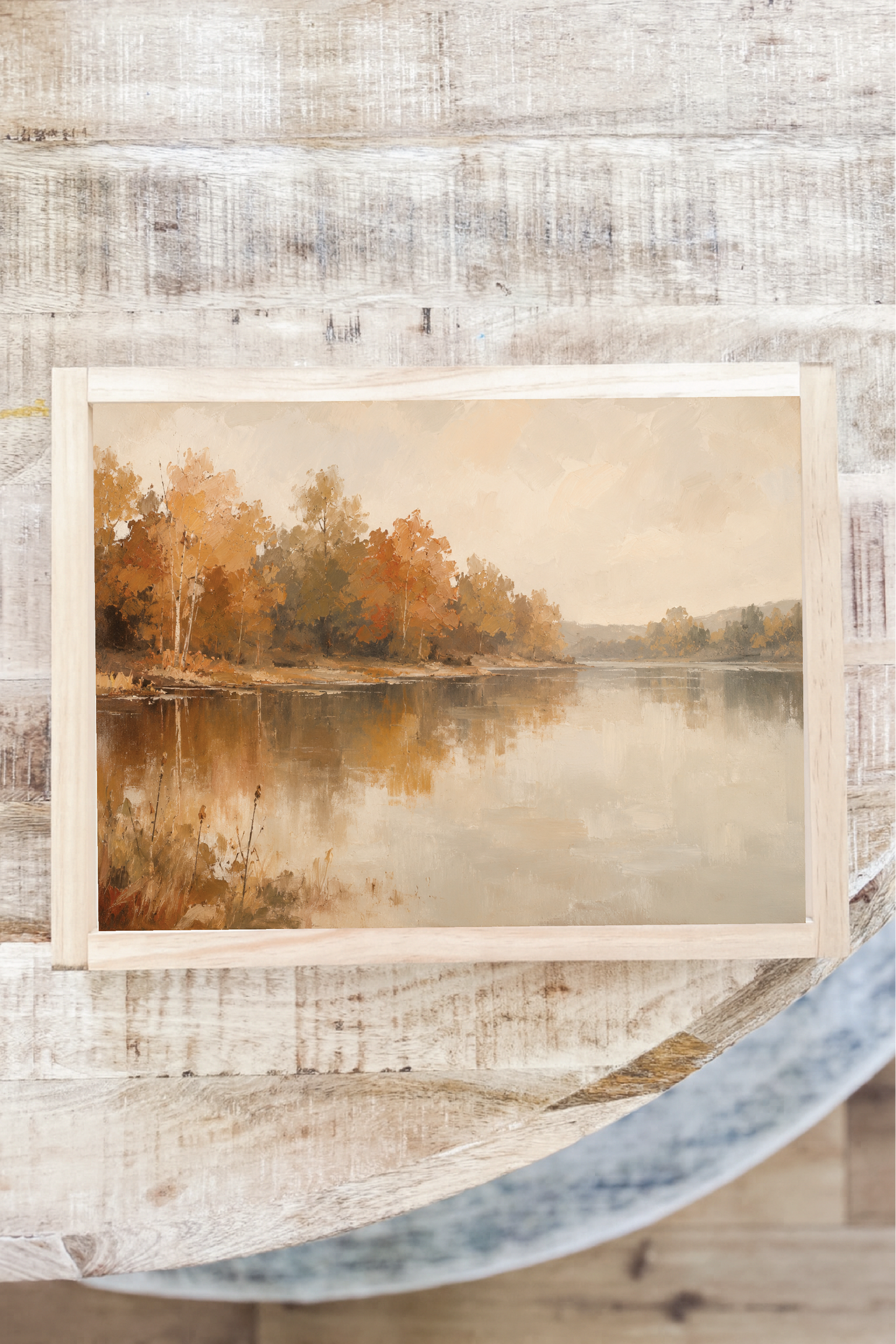 Autumn Lakeside Wood Sign