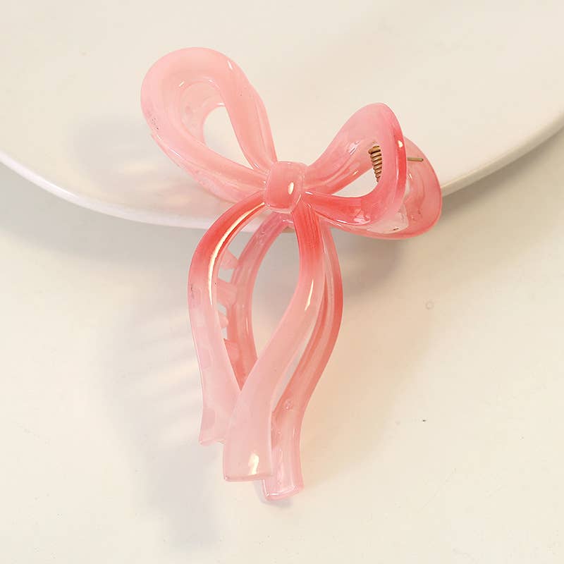 Jelly Color Bow Hair Clip
