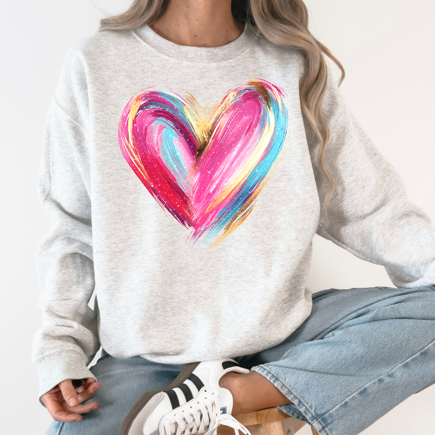 Glittery Brush Stroke Heart Sweatshirt