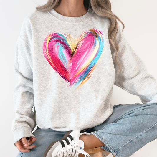 Glittery Brush Stroke Heart Sweatshirt