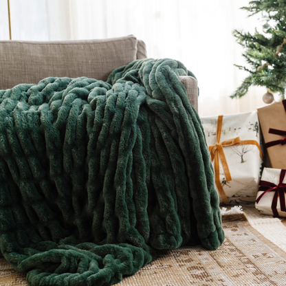 Forest Holiday Printed Faux Fur XL Throw Blanket