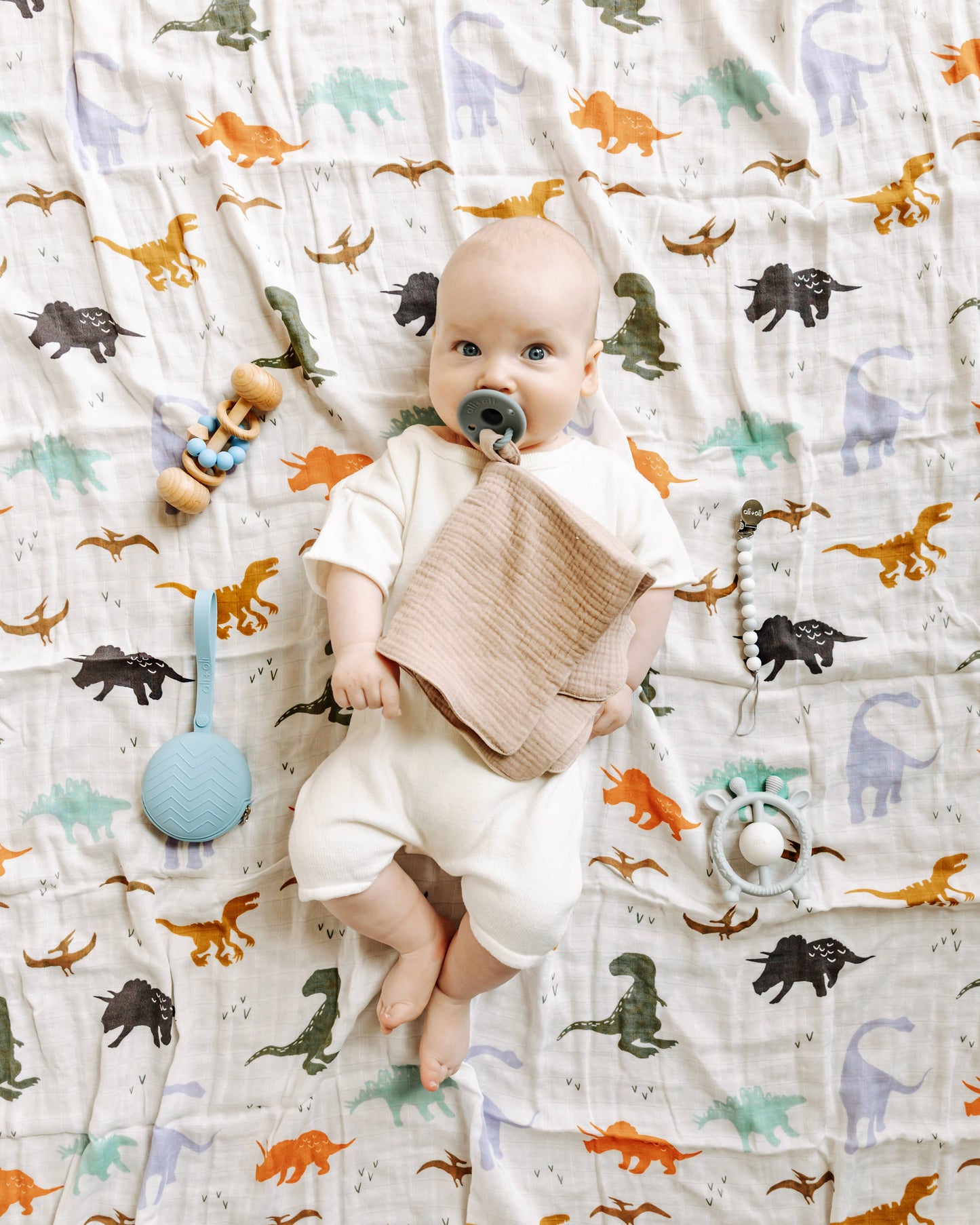 Dinosaur Muslin Swaddle Blanket