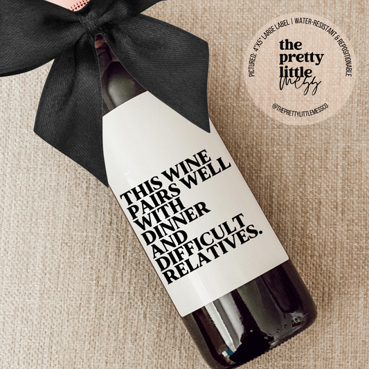 Difficult Relatives Wine Label