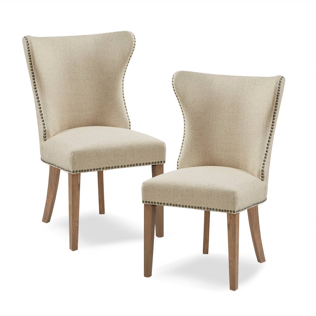 Cream Curved Wing Dining Chair