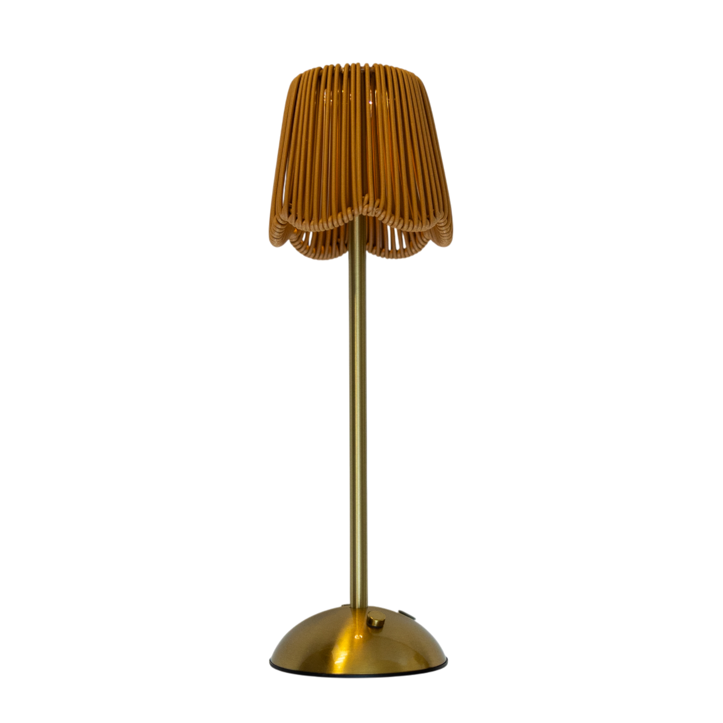 Scalloped Natural Rattan LED USB Lamp