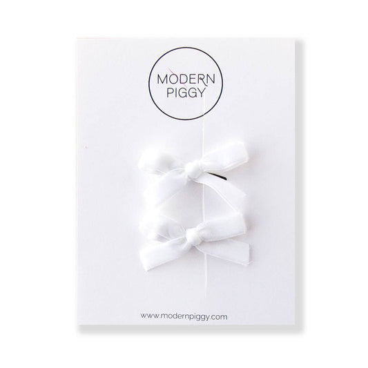 White | Mini Ribbon Bow Set
