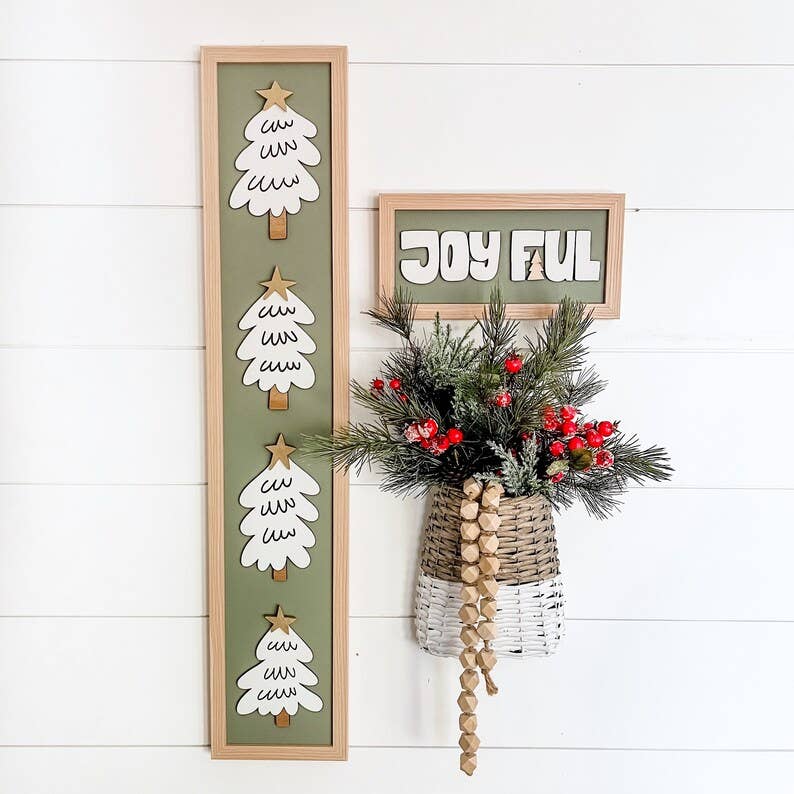 Whimsical Christmas Trees Sign