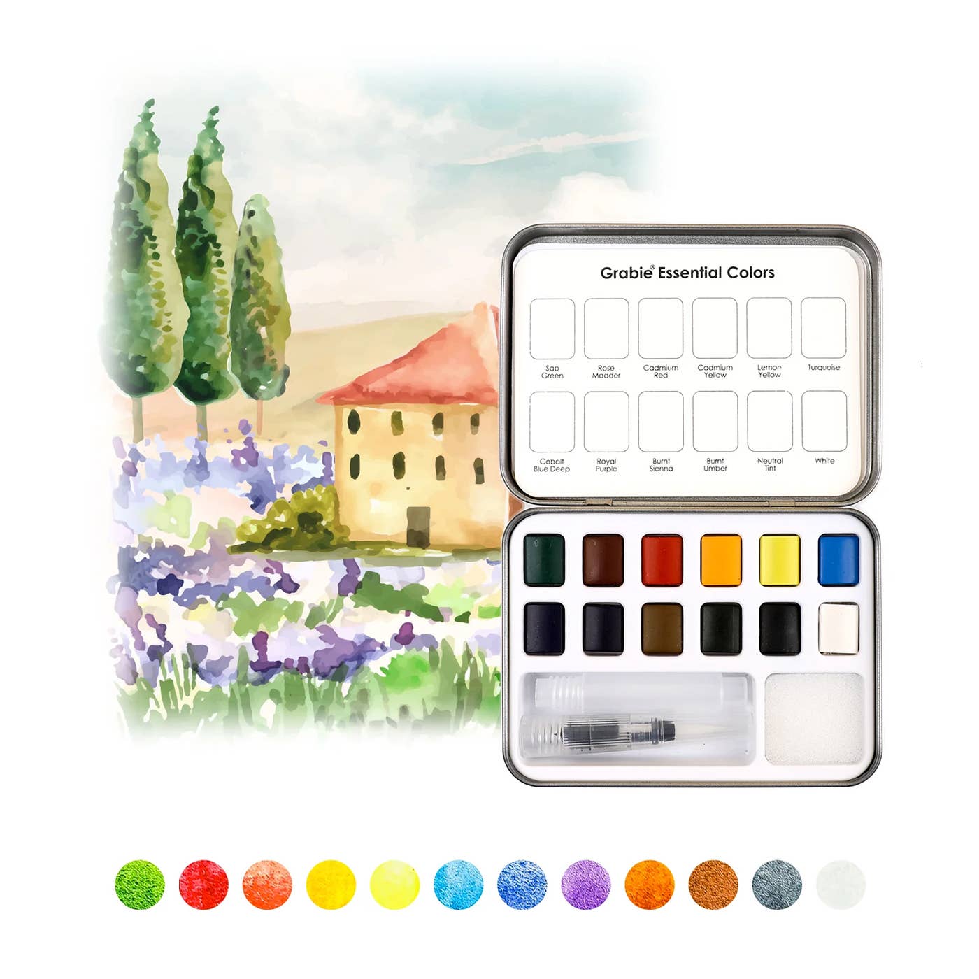 Essential Colors Watercolor Pocket Set With Brush