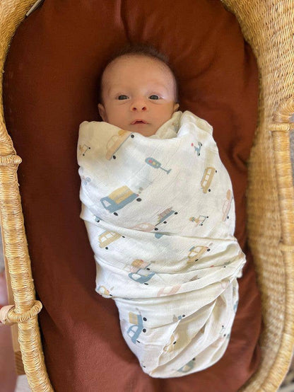 Automobile Muslin Swaddle Blanket