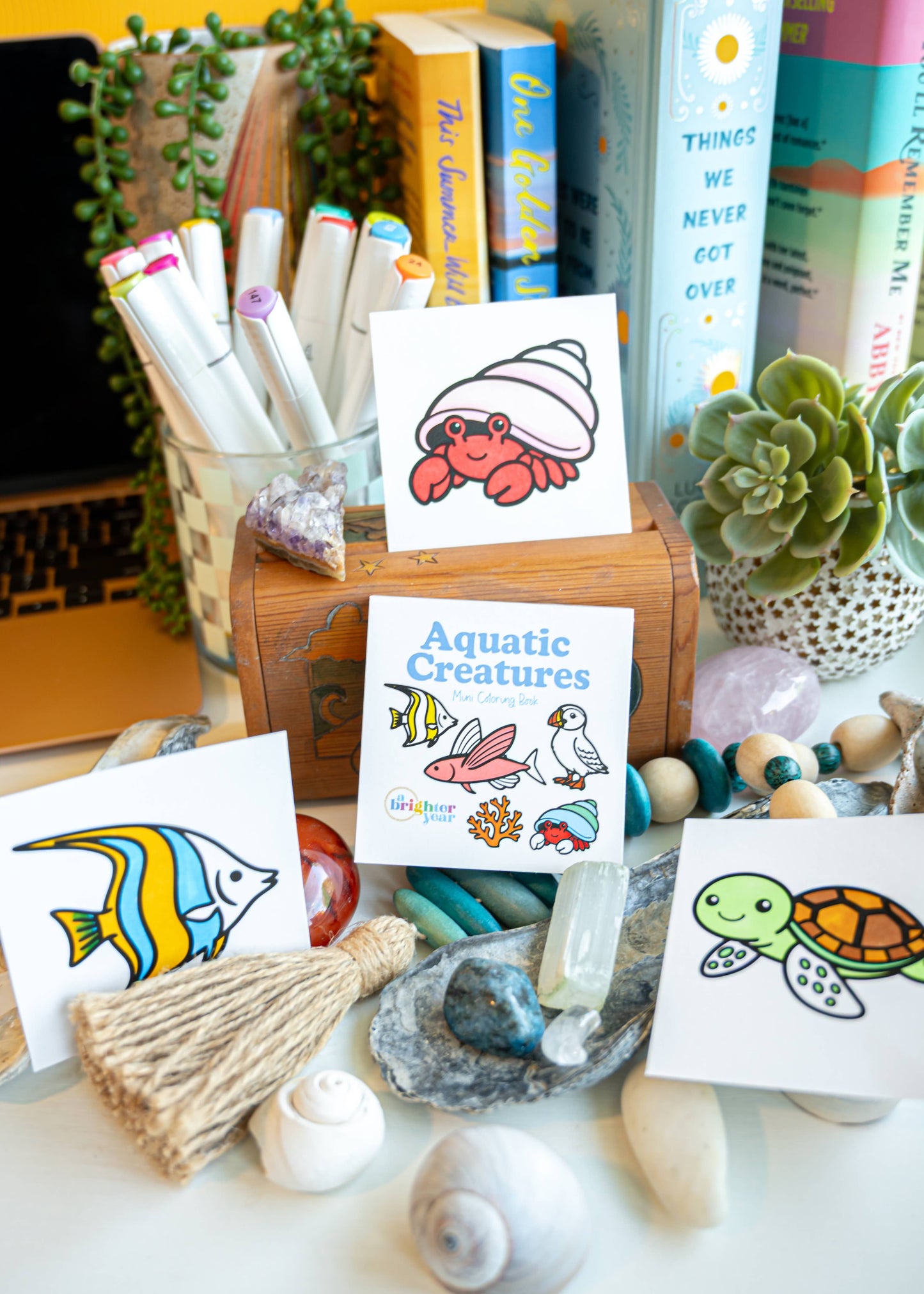 Ocean Animals & Fish Mini Coloring Book