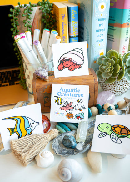 Ocean Animals & Fish Mini Coloring Book