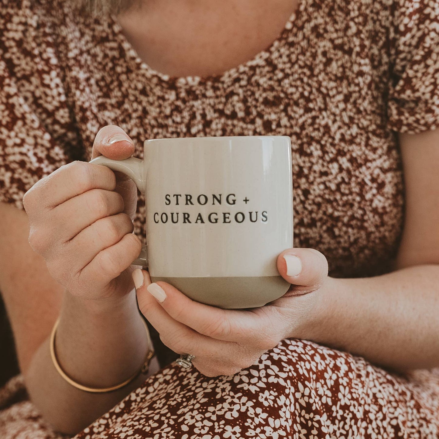 Strong & Courageous Stoneware Coffee Mug